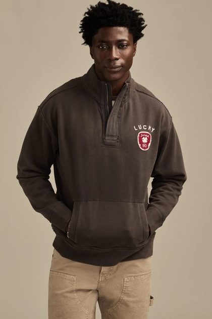 LUCKY BRAND QUARTER ZIP, RAVEN