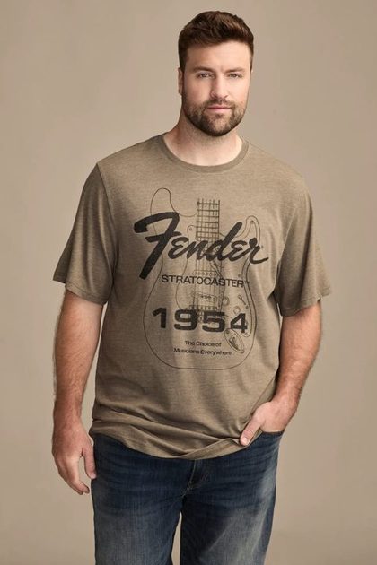 BIG & TALL FENDER STRATOCASTER TEE, TARMAC