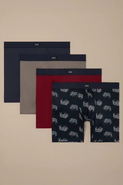 4 PACK SOFT BOXER BRIEFS, MULTI