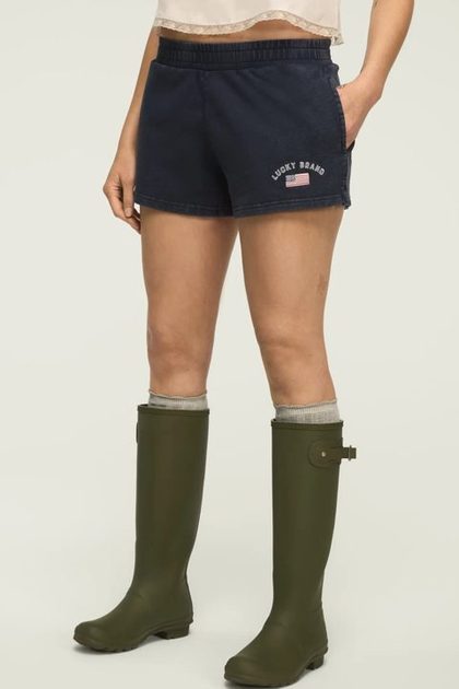 FLEECE LUCKY LOUNGE SHORT, NAVY
